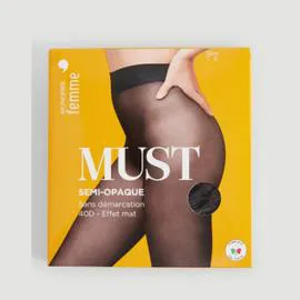 MONOPRIX FEMME Monoprix Collant Noir Semi Opaque Taille 1 l'unité