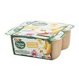 MARQUE REPÈRE, DOUCEUR DU VERGER Compote Pomme banane 4x100g