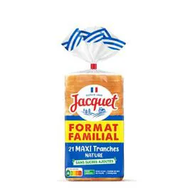 JACQUET Pain de mie Nature Sans Sucres Ajoutés 825g
