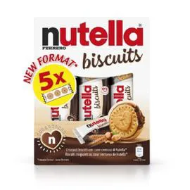 FERRERO, NUTELLA Biscuits fourrés pâte à tartiner aux noisettes et cacao 207g