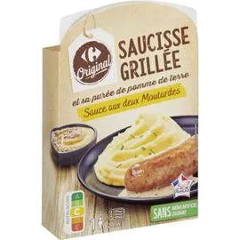 CARREFOUR ORIGINAL Plat cuisiné saucisse purée 300g