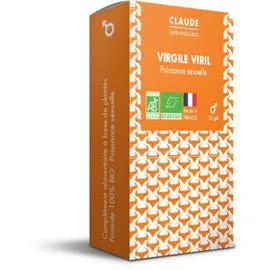 CLAUDE APHRODISIACS Virgile Viril BIO 30 gélules 25g - Performance sexuelle Complément alimentaire l'unité