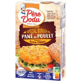 DOUCE FRANCE, PÈRE DODU Pané de poulet spécial burger chapelure corn flakes 180g