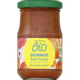 MONOPRIX BIO Sauce bolognaise boeuf français sans sucres ajoutés bio 200g