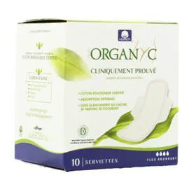 ORGANYC Serviettes hygiéniques hyper fines Bio x10 l'unité