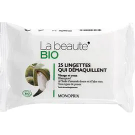 LA BEAUTÉ BIO 25 lingettes qui démaquillent x25