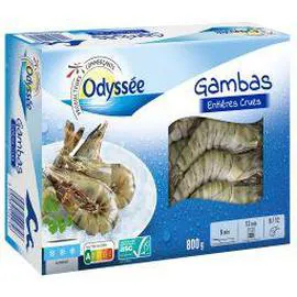 ODYSSÉE Gambas entières crues 800g