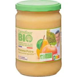 CARREFOUR BIO Compote pomme poire s/sucres ajoutés 580g