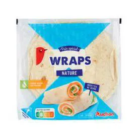 AUCHAN Pain spécial wraps nature 370g