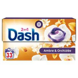 DASH Capsules Lessive tout en 1 Détergent Ambre et Orchidée x33