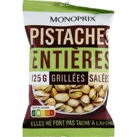 MONOPRIX Pistaches entières grillées salées 125g