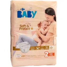 CARREFOUR BABY Couches taille 2 : 3-6 kg x60