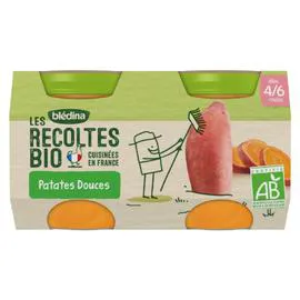 BLÉDINA, LES RECOLTES BIO Petit pot bébé patate douce - dès 4-6 mois 2x130g