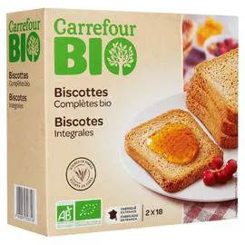 CARREFOUR BIO Biscottes complètes bio 300g