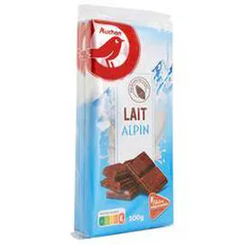 AUCHAN Tablettes de chocolat au lait Alpin 3x100g