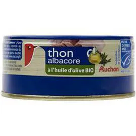 AUCHAN Thon albacore MSC à l'huile d olive vierge extra bio 160g