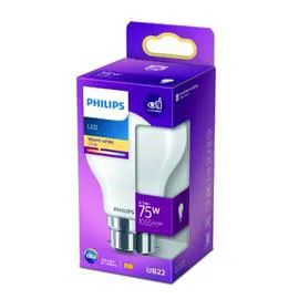 PHILIPS Ampoule LED B22 Standard Blanc-chaud 75W x1 l'unité