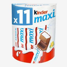 KINDER, MAXI Barres chocolat au lait fourrées au lait 231g