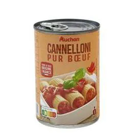 AUCHAN Cannelloni pur boeuf viande bovine origine France 400g