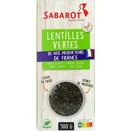 SABAROT Lentilles vertes de France Chaperon Rouge 500g