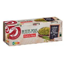 AUCHAN Petits pois extra-fins 3x140g