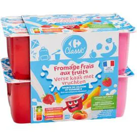 CARREFOUR CLASSIC' Fromage frais aux fruits 12x50g