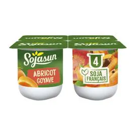SOJASUN Dessert végétal soja abricot goyave 4x100g