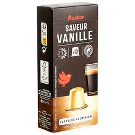 AUCHAN Capsules de café vanille intensité 7 compatibles Nespresso 10x5,2g