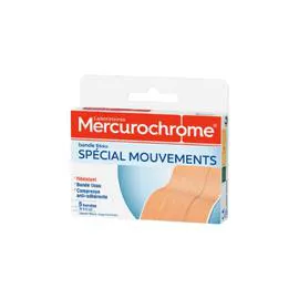 MERCUROCHROME Pansements bande tissu 10x6cm x5