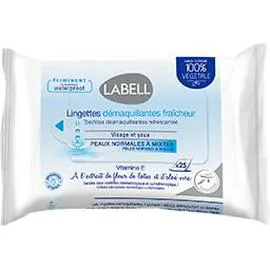 LABELL Lingettes démaquillantes fraîcheur x25 