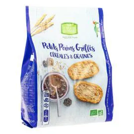 MOULIN DU PIVERT Petits Pains Grillés Céréales & Graines Bio 225g