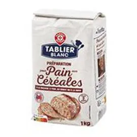 MARQUE REPÈRE, TABLIER BLANC Préparation pain Farine pain aux céréales 1kg