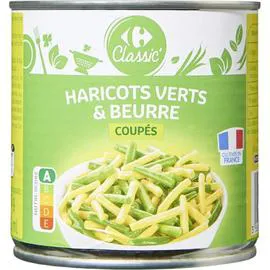 CARREFOUR CLASSIC' Haricots verts & beurre coupés 225g