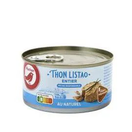 AUCHAN Thon listao entier au naturel 140g