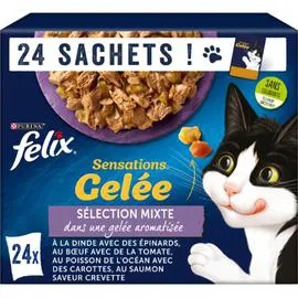 PURINA, FELIX Pâtée pour chat en gelée aromatisée mixte 24x85g