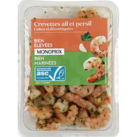 MONOPRIX Crevettes ail et persil 100g