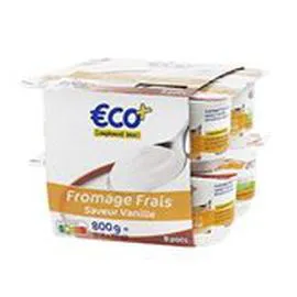ECO+ Fromage blanc Saveur vanille 8x100g