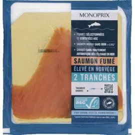 MONOPRIX Saumon fumé élevé en Norvège ASC 70g