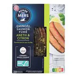 MARQUE REPÈRE, RONDE DES MERS Émincés de saumon fumé ASC Ronde de mers 100g