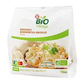 MARQUE REPÈRE, BIO VILLAGE Ravioli emmental Bio Basilic 250g