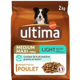 ULTIMA Croquettes pour chien medium maxi light 2kg