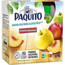 PAQUITO Spécialité de pomme brugnon sans sucres ajoutés 4x90g