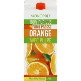 MONOPRIX Jus d'orange avec pulpe 100% pur jus 1,75l
