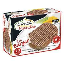 ORIENTAL VIANDES Burger de boeuf 20% MG Halal 750g