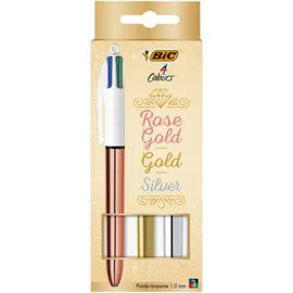 BIC Stylo à bille 4 couleurs Shine x3 x3