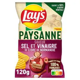 LAY'S Chips sel et vinaigre de cidre de Normandie 120g