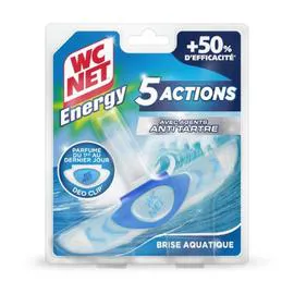 WC NET Bloc WC Anti-Tartre 5 Actions Brise Aquatique Energy 38g