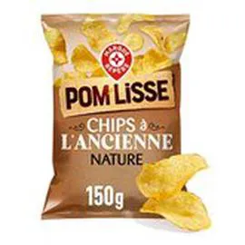 MARQUE REPÈRE, POM'LISSE Chips à l'ancienne Nature 150g