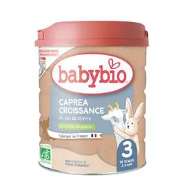 BABYBIO Lait pour bébé en poudre 3ème âge caprea croissance au lait de chèvre Bio 800g
