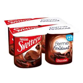NESTLÉ, SVELTESSE Yaourt chocolat allégé ferme et fondant 4x125g